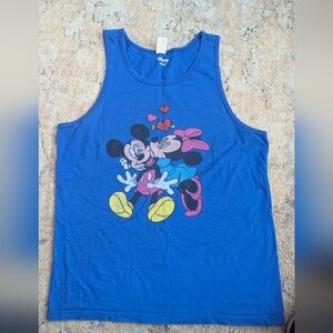 ❤️ Disney Blue Tank Top with Mickey and Minnie Design
